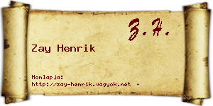 Zay Henrik névjegykártya